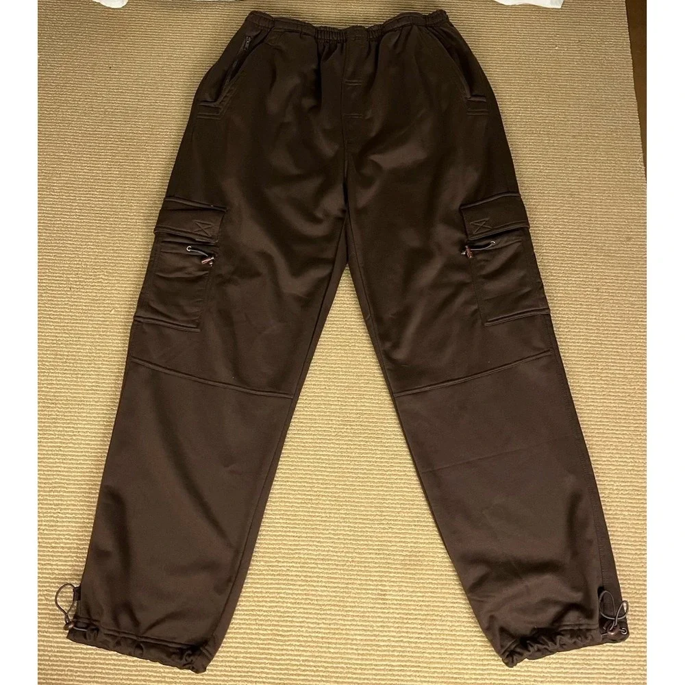 Vintage‎ 90's Raw Blue Cargo Sweatpants Brown Polyester Men's 2XL